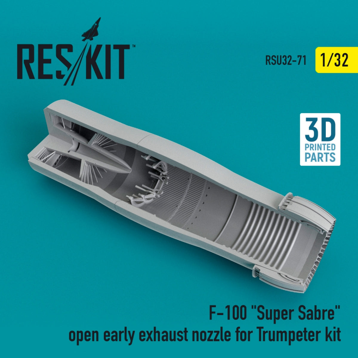 RESKIT RSU32-0071 F-100 "SUPER SABER" OPEN EARLY EXHAUST NOZZLE FOR TRUMPETER KIT 1/32