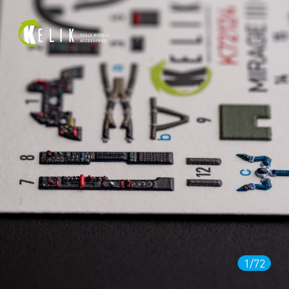 KELIK K72124 MIRAGE III CJ - interior 3D decals for SpecialHobby kit 1/72 – obrázek 3