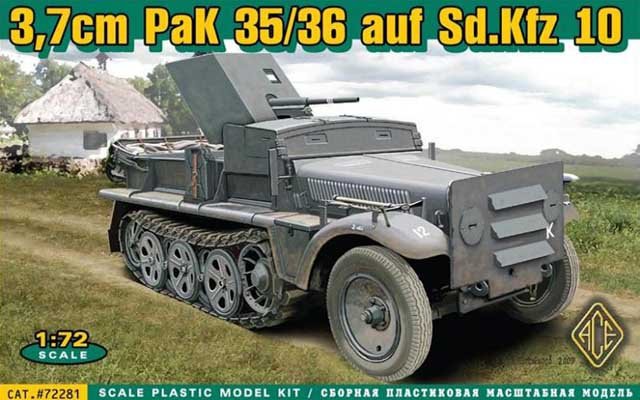 ACE 72281 German 37mm PaK 35/36 auf Sd.Kfz 10 1/72