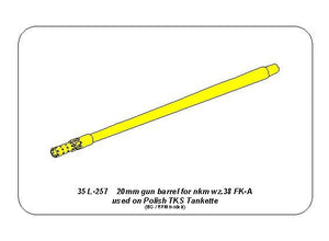 Aber 35L-257 20mm Gun Barrel for Nkm wz.38 FK-A used on TKS Tankette (For IBG / RPM) 1/35 – image 4