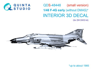 Quinta Studio QDS-48448 F-4G early 3D-Printed &amp;amp; colored Interior on decal paper (Zoukei Mura SWS) (Small version) 1/48