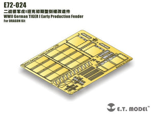 ET Model E72-024 WWII German TIGER I Early Production Fenders For DRAGON Kit 1/72 – obrázek 2