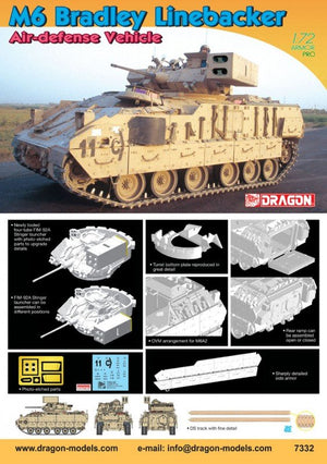Dragon 7332 M6 Bradley Linebacker Air-Defense Vehicle (1/72) – immagine 10
