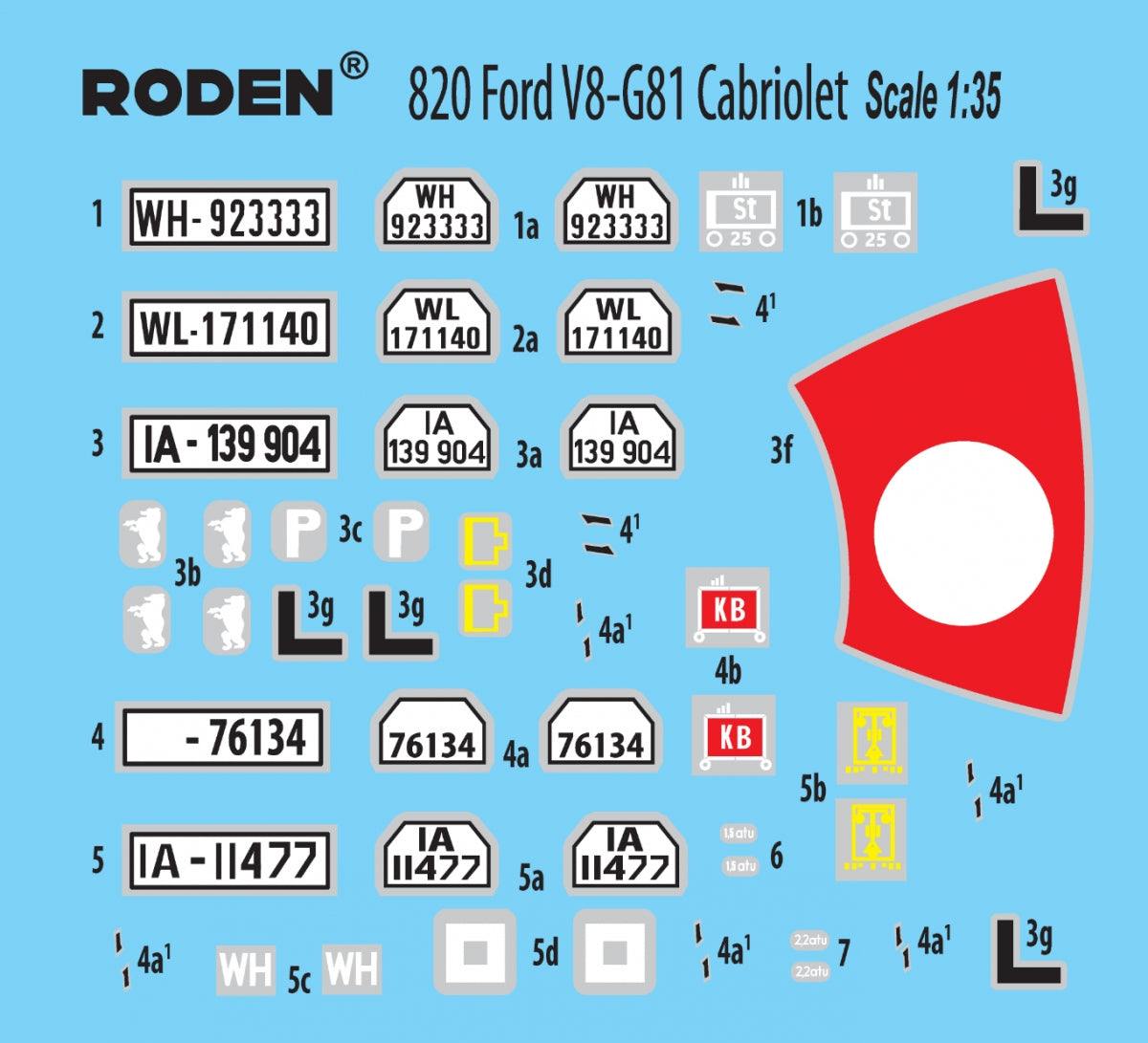 Roden 820 Ford V8-G81 Cabriolet 1/35 – obrázek 3