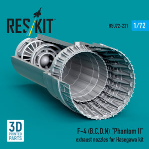 RESKIT RSU72-0231 F-4 (B, C, D, N) &amp;quot;Phantom II&amp;quot; exhaust nozzles for Hasegawa kit (3D Printed) 1/72 – image 2