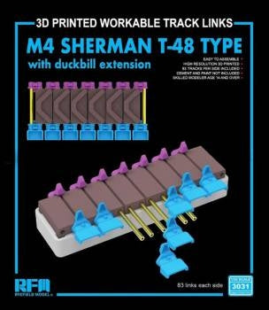 Rye Field Model 3031 M4 Sherman T-48 Type w/ Duckbill Extension 3D Print 1/35