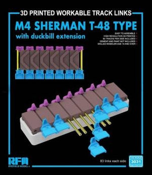 Rye Field Model 3031 M4 Sherman T-48 Type w/ Duckbill Extension 3D Print 1/35