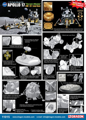 Dragon 11015 Apollo 17 &amp;quot;The Last J-Mission&amp;quot; CSM + LM + Lunar Rover 1/72 – image 2