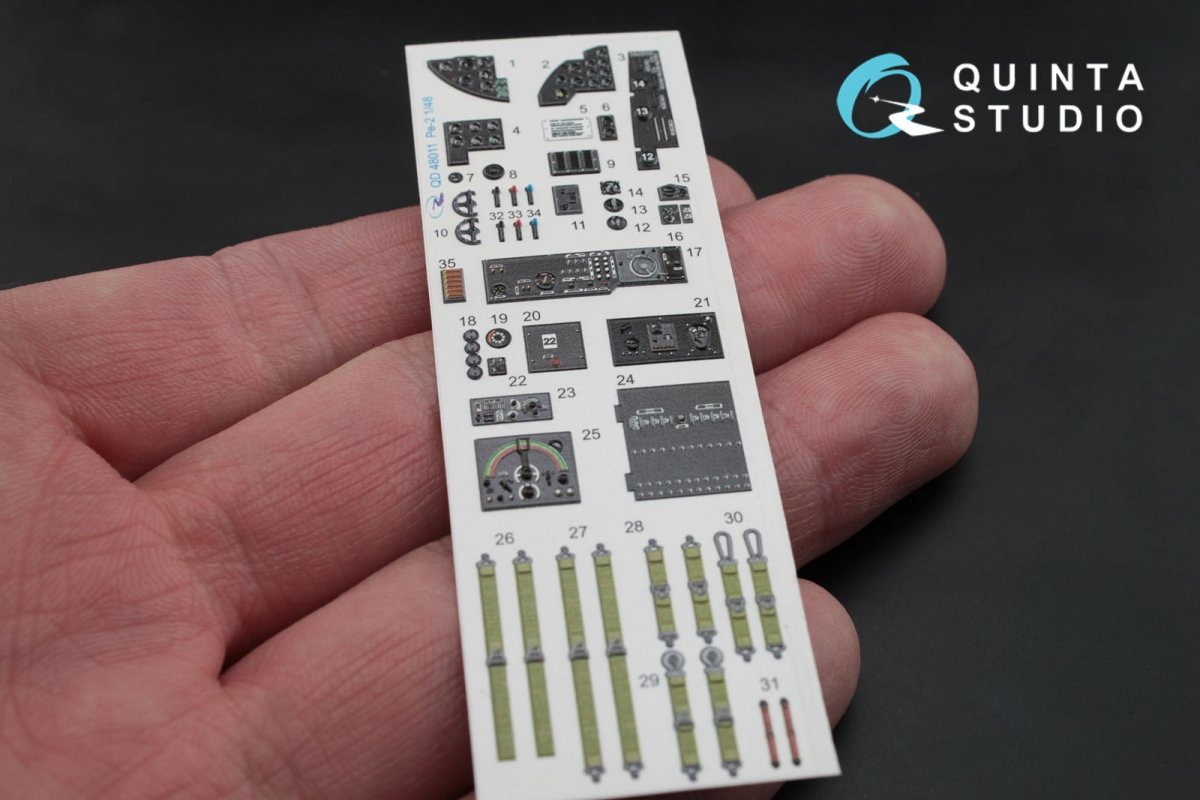 Quinta Studio QD48011 Pe-2 3D-Printed &amp;amp; colored Interior on decal paper (for Zvezda kits) 1/48 – Bild 4