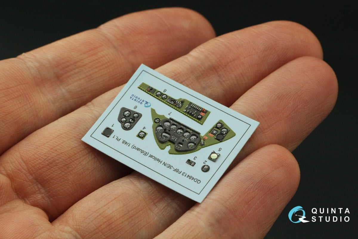 Quinta Studio QD48413 F6F-3E/N Hellcat 3D-Printed &amp;amp; coloured Interior on decal paper (Eduard) 1/48 – zdjęcie 5