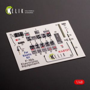 KELIK K48121 F-104 series Electrical Equipment - interior 3D decals for Kinetic kit 1/48