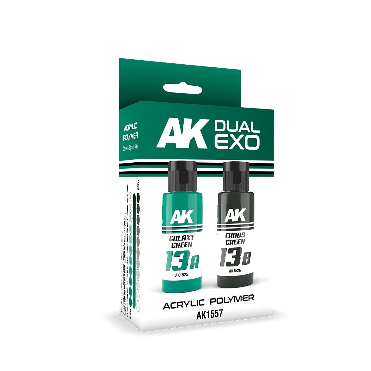 AK Interactive AK1557 DUAL EXO SET 13 – 13A VERT GALAXIE &amp; 13B VERT CHAOS