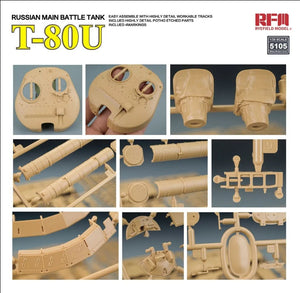 Rye Field Model 5105 Russian Main Battle Tank T-80U 1/35 – obrázek 11