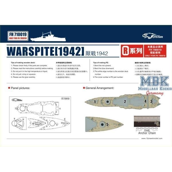 FlyHawk Model FH710019 HMS Warspite 1942 Wooden deck (FH780010) 1/700