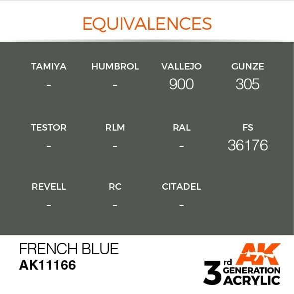 AK Interactive AK11166 FRENCH BLUE – STANDARD 17ml – immagine 3