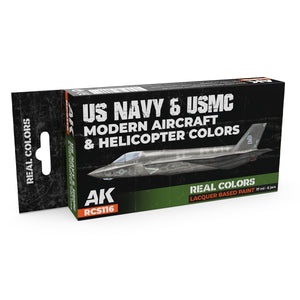 AK Interactive RCS116 US Navy and USMC Modern Aircraft and Helicopter Colors 6x17ml
