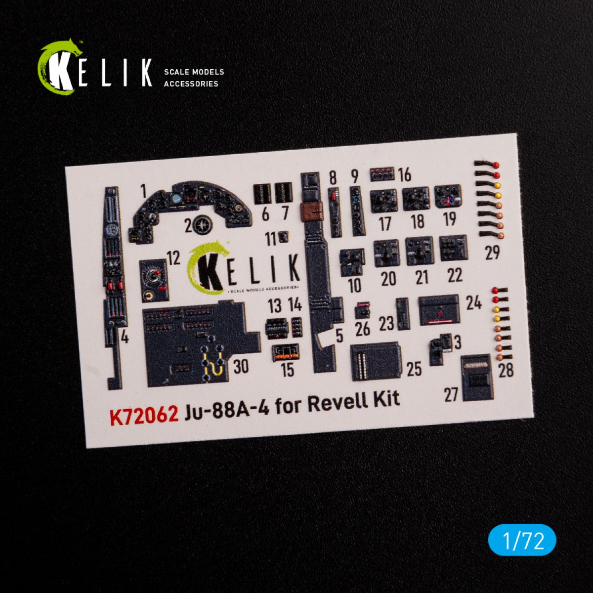 KELIK K72062 Junkers JU 88 A-4 interior 3D decals for Revell kit 1/72 – image 3