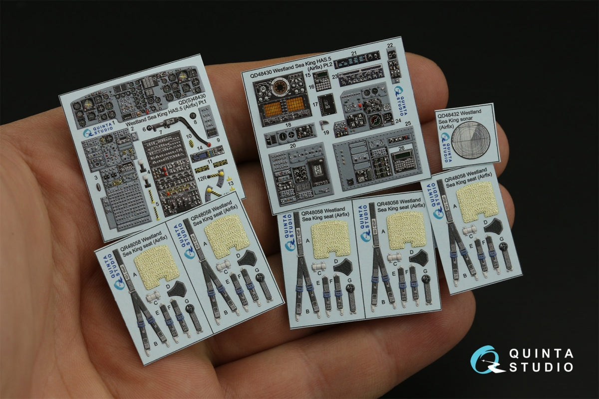 Quinta Studio QD48430 Westland Sea King HAS.5 3D-Printed &amp;amp; colored Interior on decal paper (Airfix) 1/48 – image 4