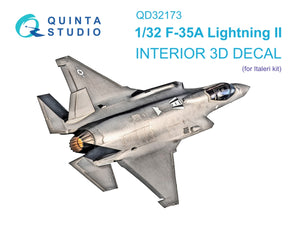 Quinta Studio QD32173 F-35A 3D-Printed &amp;amp; colored Interior on decal paper (Italeri) 1/32