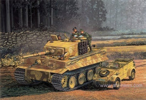 Dragon 7434 Tiger I Mid Production avec Zimmerit et Kubelwagen (1/72)