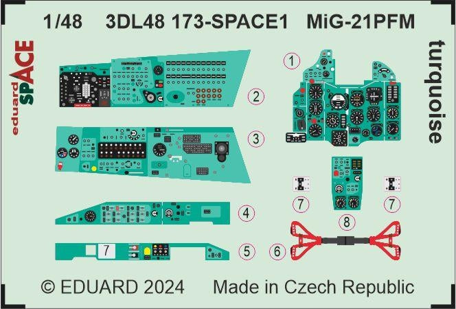 Eduard 3DL48173 MiG-21PFM turquoise SPACE EDUARD 1/48 – Bild 4