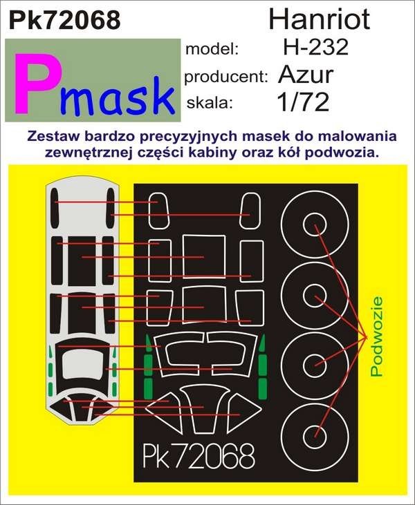P-Mask PK72068 HANRIOT H-232 (AZUR) 1/72