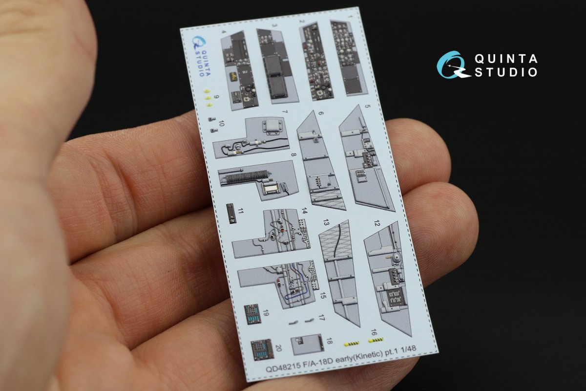 Quinta Studio QD48215 F/A-18D Early 3D-Printed &amp;amp; colored Interior on decal paper (Kinetic) 1/48 – image 9