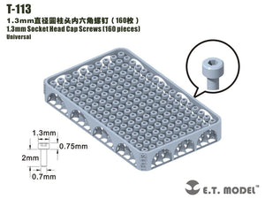 ET Model T-113 1.3mm Socket Head Cap Screws 160 pieces