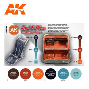 AK Interactive AK11685 3G RED &amp;amp; BLUE VEHICLE INTERIORS 6x17 ml – image 2