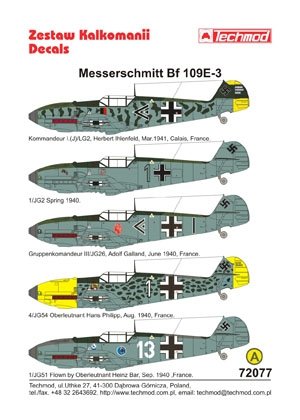 Techmod 72077 - Messerschmitt Bf 109E-3 1/72 – image 2