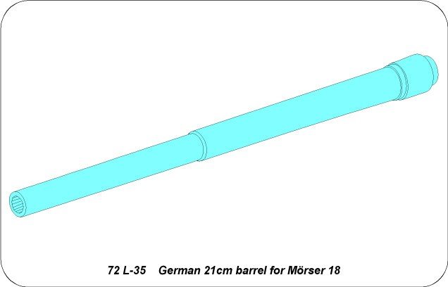 Aber 72L-35 German 21cm barrel for Mörser 18 1/72 – Bild 5