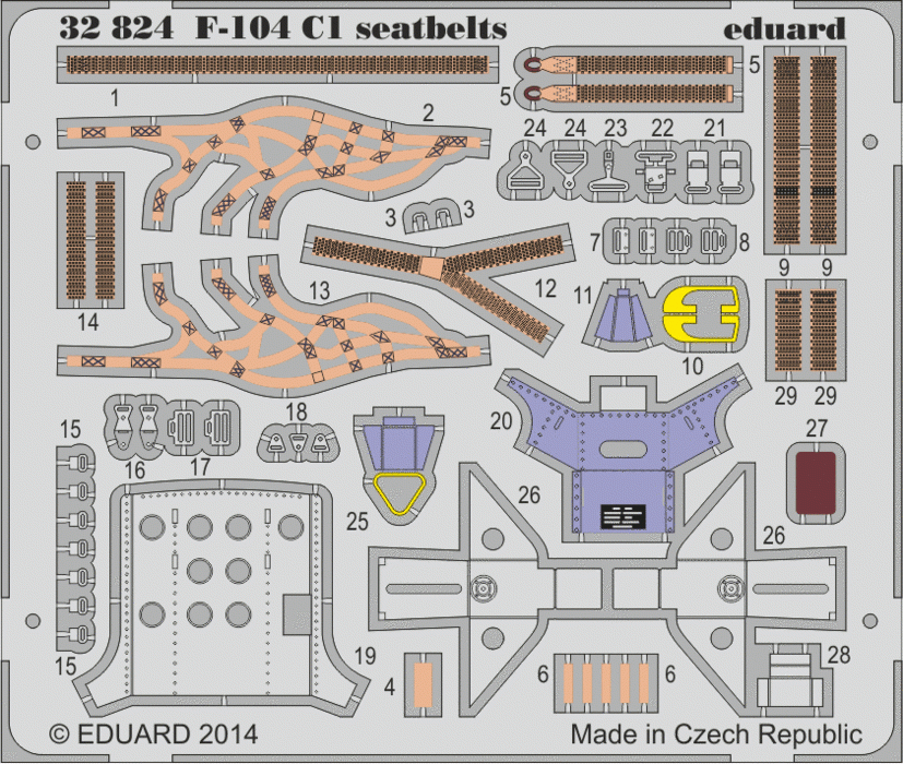 Eduard 32824 F-104 C1 seatbelts ITALERI 1/32