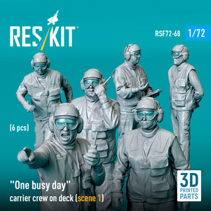 RESKIT RSF72-0068 "One busy day" carrier crew on deck (scene 1) (6 pcs) (3D Printed) 1/72