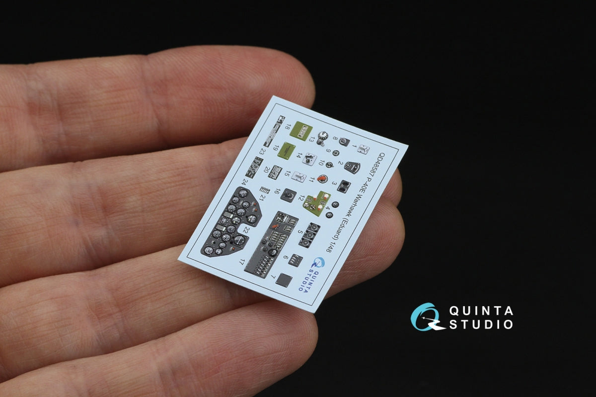 Quinta Studio QD48587 P-40E Warhawk 3D-Printed &amp;amp; colored Interior on decal paper (Eduard) 1/48 – image 4
