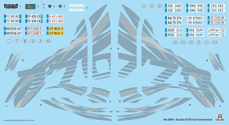 Italeri 3961 Scania S770 4x2 Normal Roof - LIMITED EDITION 1/24 – obrázek 4