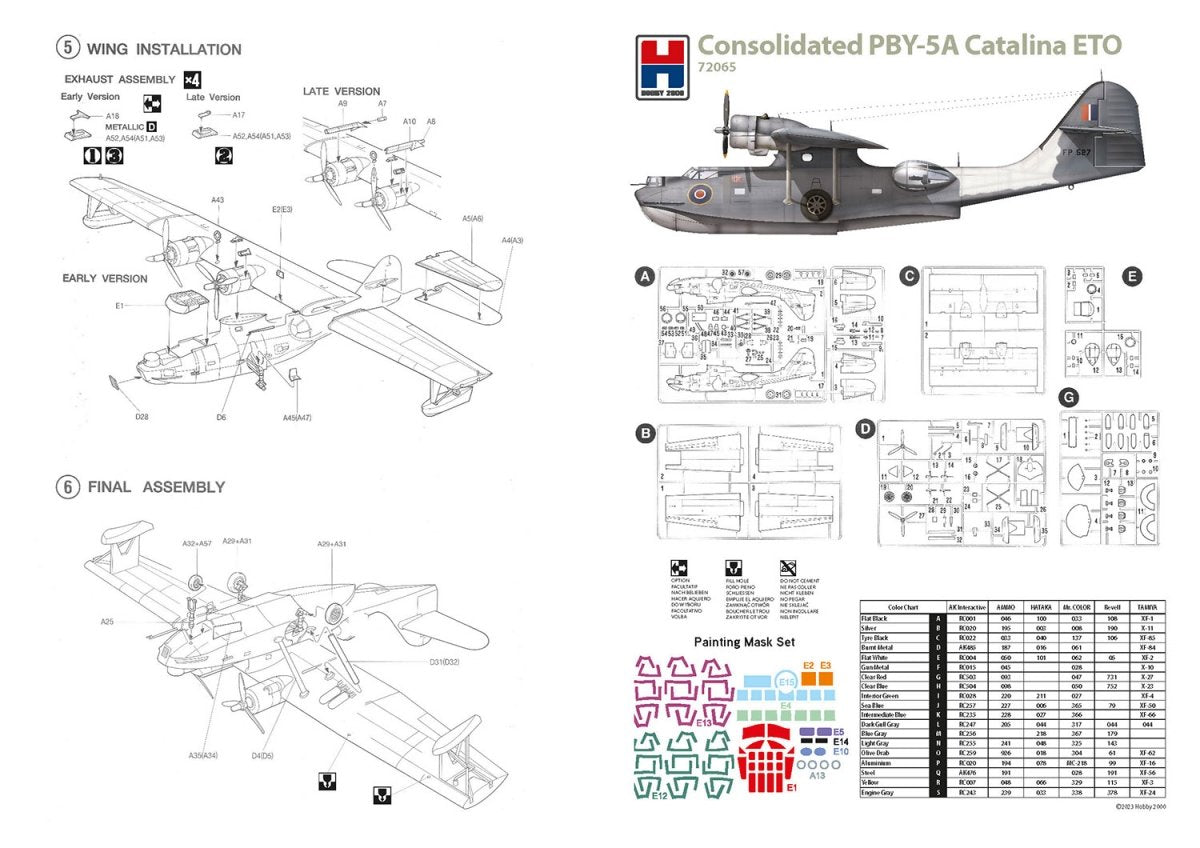 Hobby 2000 72065 Consolidated PBY-5A Catalina ETO (Academy + CARTOGRAF + MASKS) 1/72 – obrázek 3