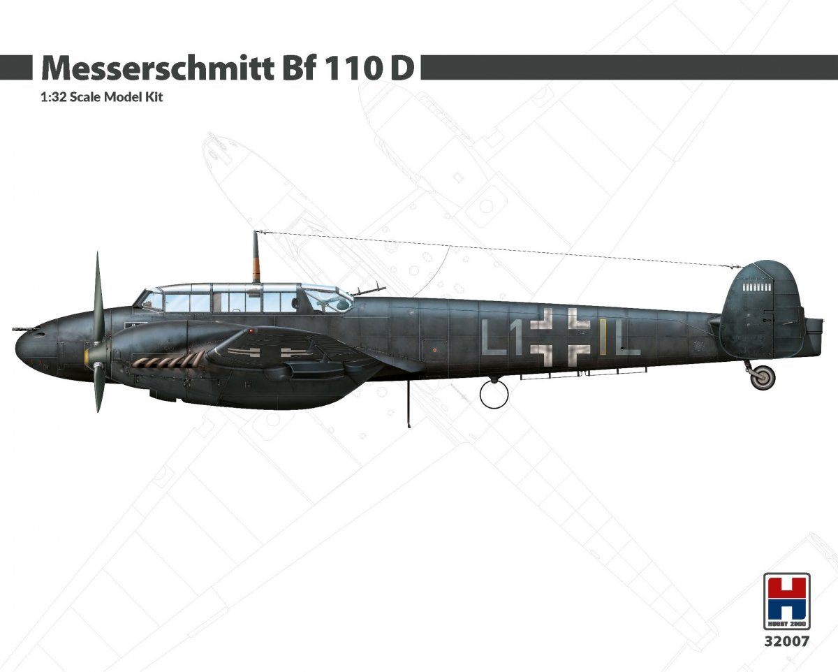 Hobby 2000 32007 Messerschmitt Bf 110 D (Dragon + Cartograf + Mask) 1/32