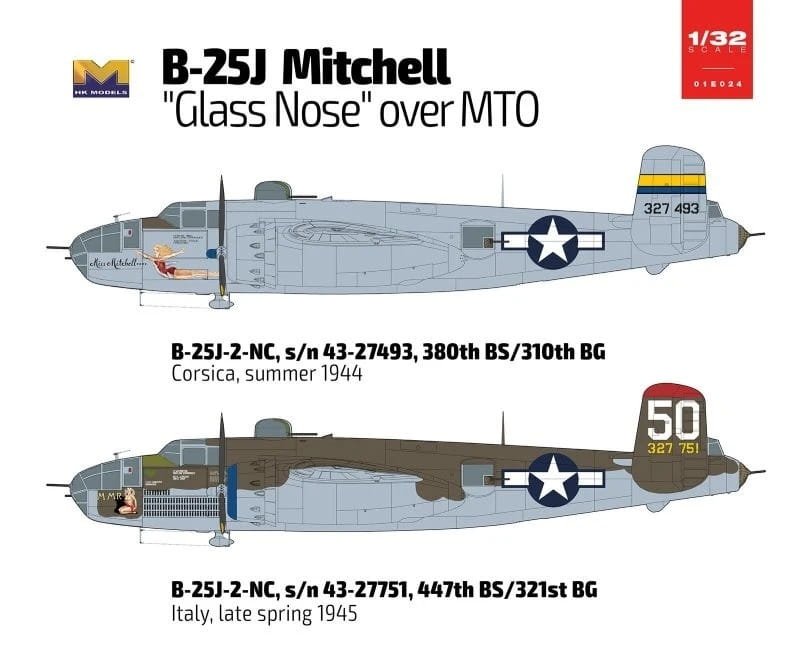 HK MODELS 01E024 B-25J Glass Nose, Version 2. Mediterranean Theater of Operations (MTO) 1/32 – image 2