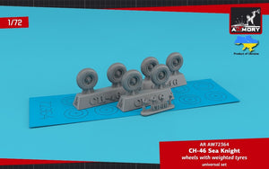 Armory Models AW72364 CH-46 Sea Knight wheels w/ weighted tires 1/72