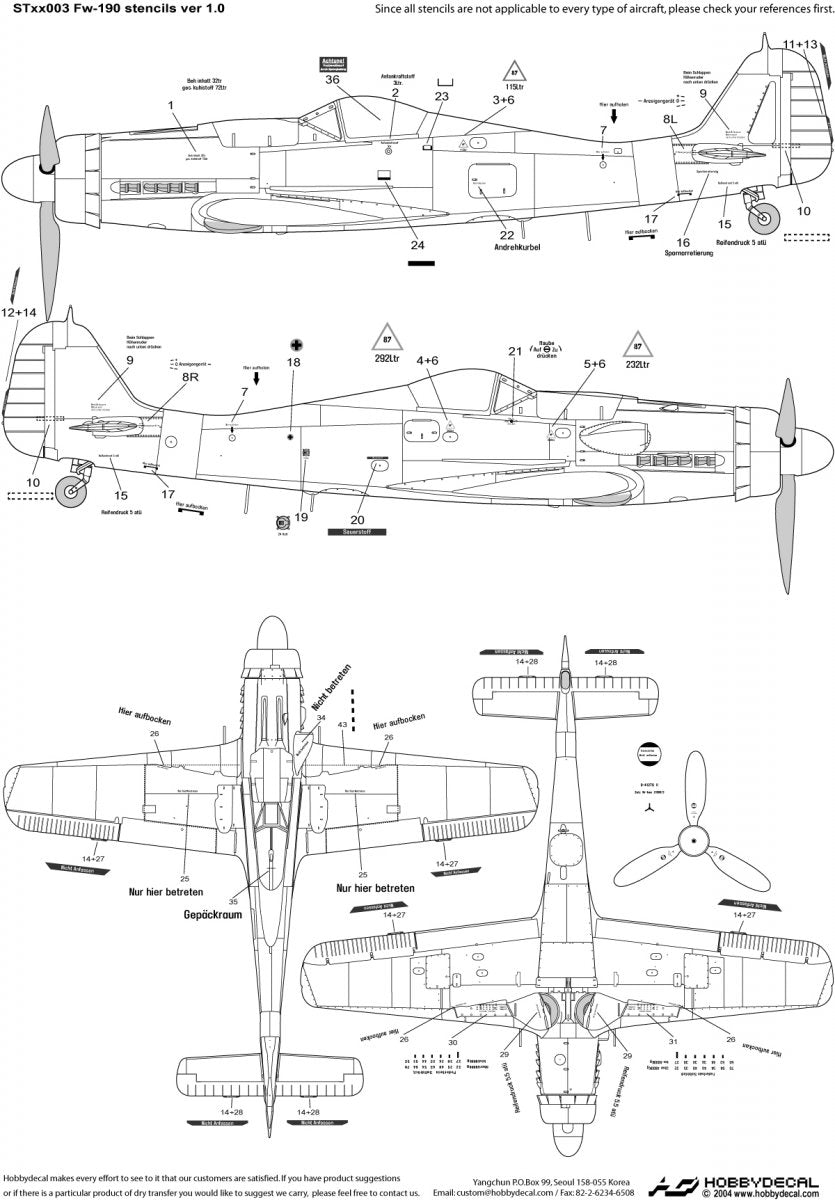HobbyDecal ST48003V1 Fw-190 Stencils ver 1 1/48 – Bild 2