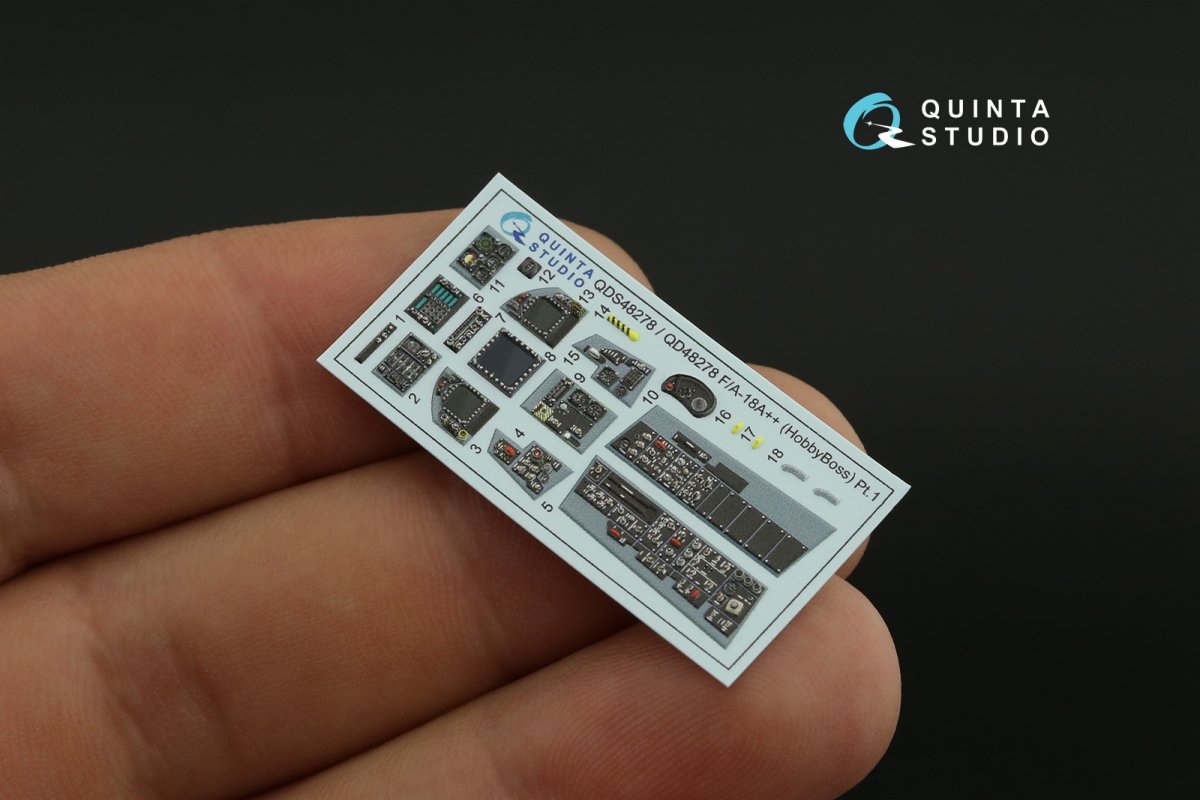 Quinta Studio QDS-48278 F/A-18А++ 3D-Printed &amp;amp; colored Interior on decal paper (HobbyBoss)(Small version) 1/48 – image 4