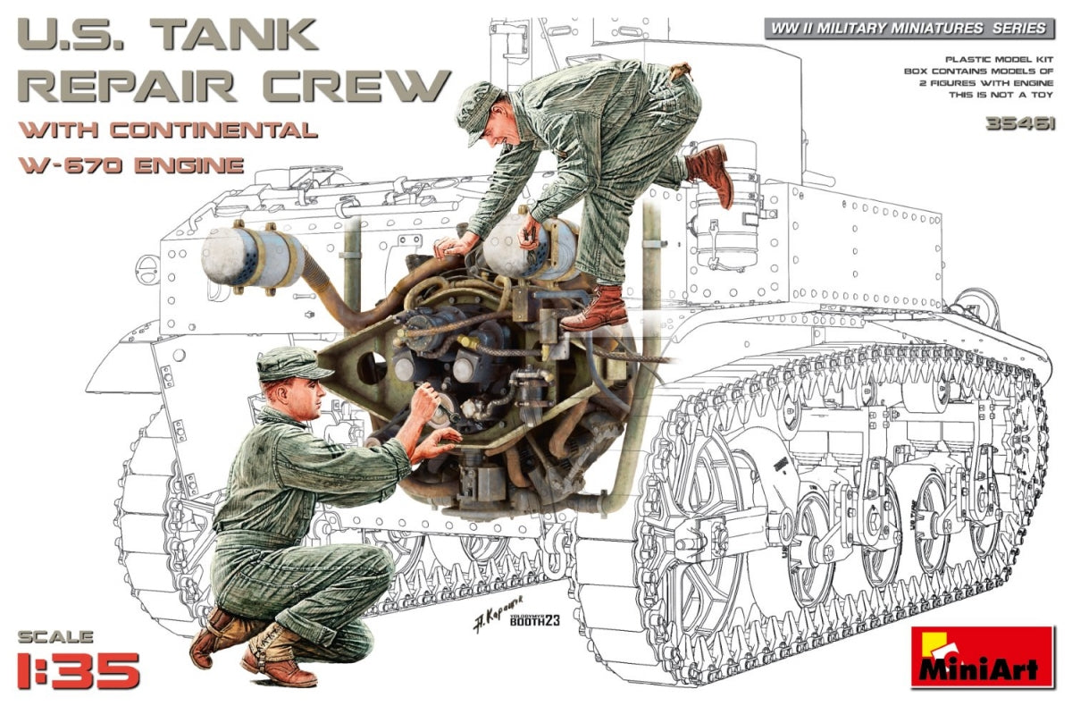 MiniArt 35461 US TANK REPAIR CREW WITH CONTINENTAL W-670 ENGINE 1/35