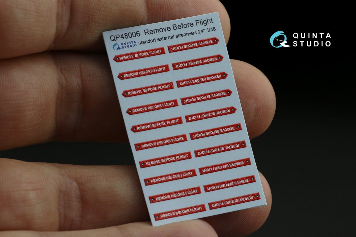 Quinta Studio QP48006 &amp;quot;Remove Before Flight&amp;quot; standard external streamer 24&amp;quot;, 20 Pcs 1/48 – immagine 6