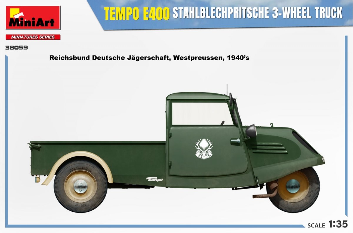 MiniArt 38059 TEMPO E400 STAHLBLECHPRITSCHE 3-WHEEL TRUCK 1/35 – image 12