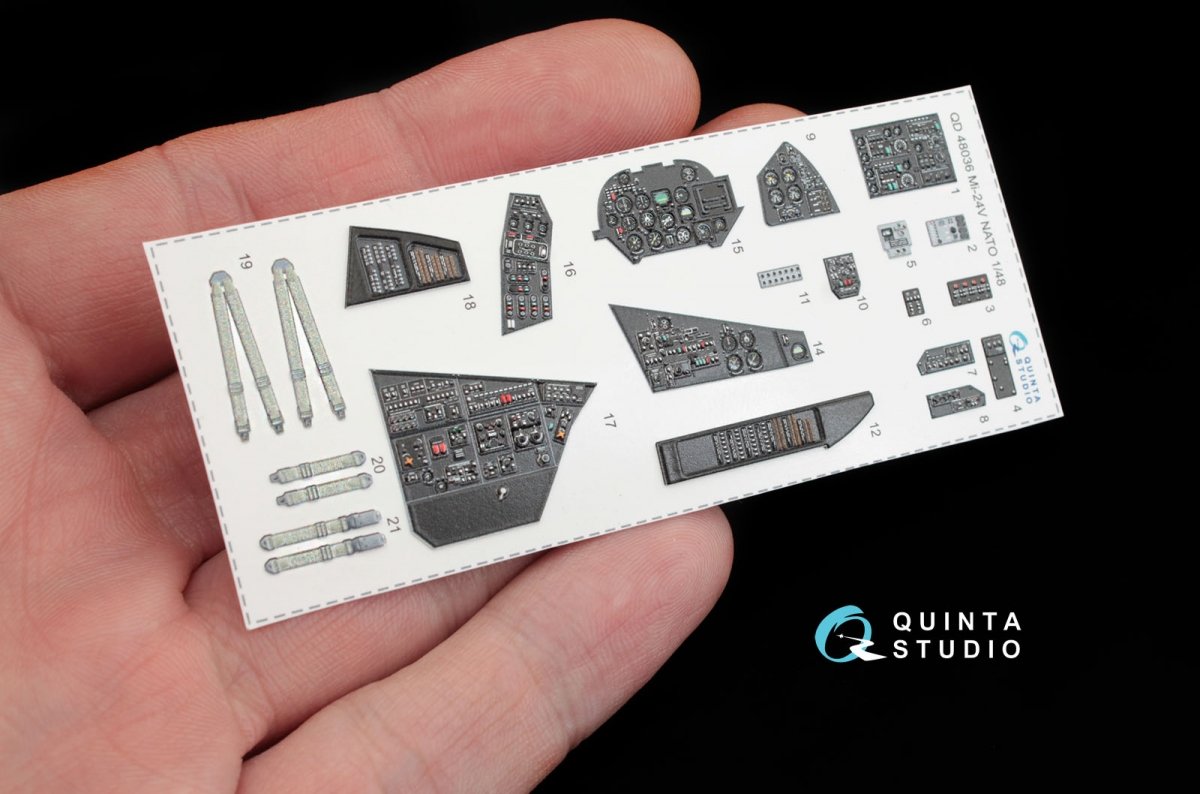 Quinta Studio QD48036 Mi-24V NATO (black panels) 3D-Printed &amp;amp; colored Interior on decal paper (for Zvezda kit) 1/48 – image 2