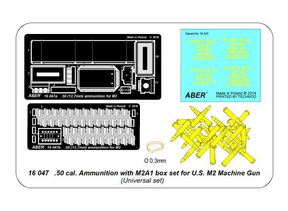 Aber 16047 50 cal. Ammunition with M2A1 box set for US M2 Machine Gun 1/16 – obrázek 11