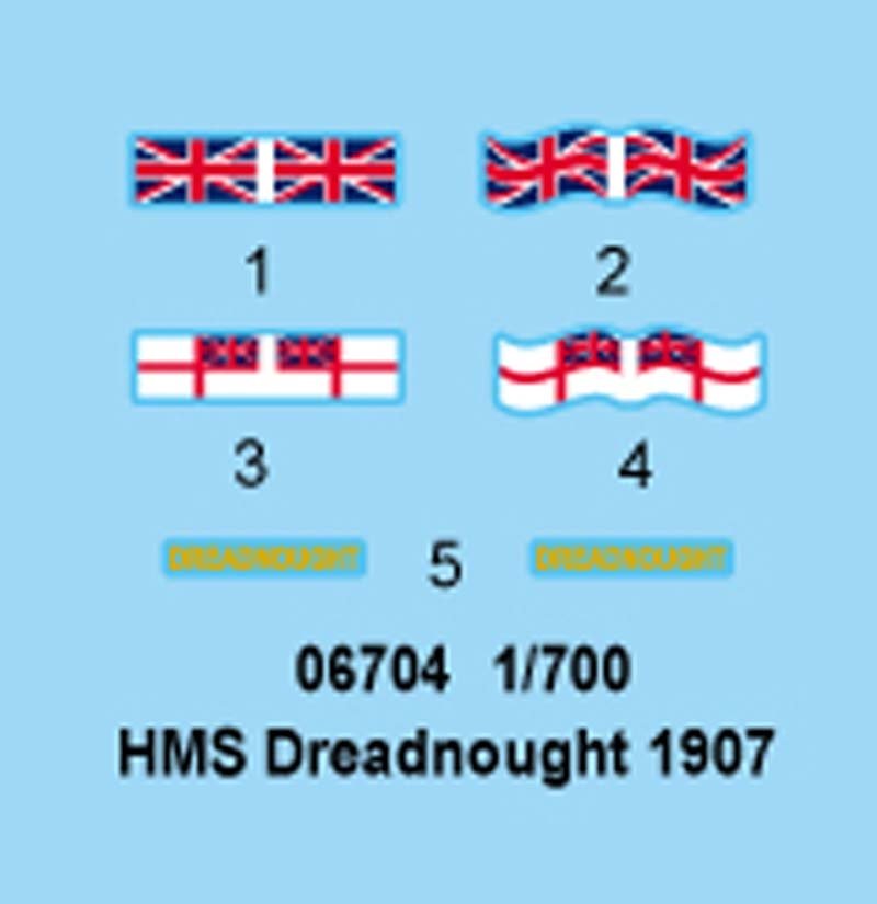Trumpeter 06704 HMS DeadNought 1907 1/700 – obrázek 3