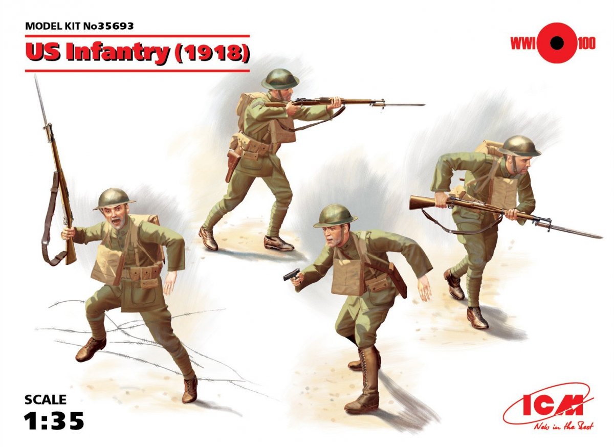 ICM 35693 Infanterie américaine (1918) (4 figurines) 1/35
