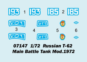 Trumpeter 07147 Russian T-62 Main Battle Tank Mod.1972 1/72 – immagine 3
