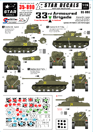Star Decals 35-890 33rd Armored Brigade 1944-45 1/35